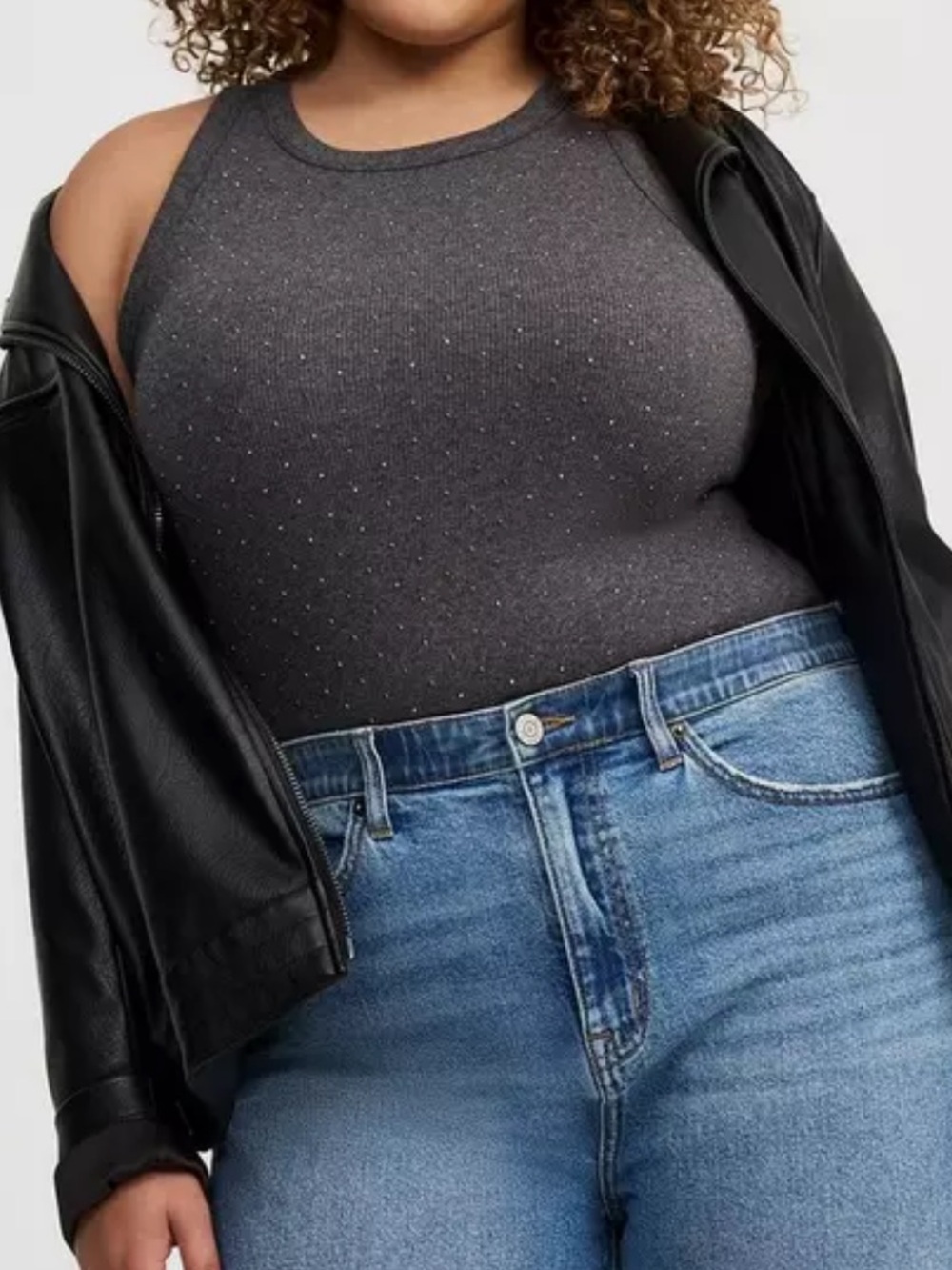 Heritage Rib Embellished High Neck Tank